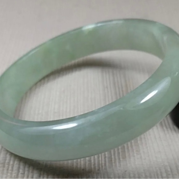 61.5MM Natural Ice Green Jadeite Jade Bracelet Bangle Jadeite Jade Bracelets - Picture 6 of 11
